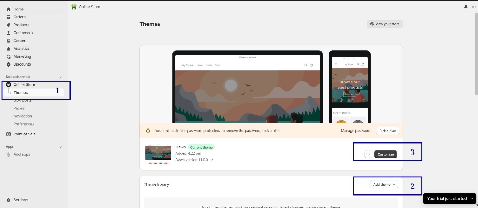 Customize your store with themes